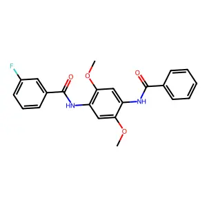 N-(4-benzamido-2,5-dimethoxyphenyl)-3-fluorobenzamide structure