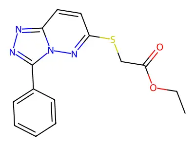 Ethyl 2-((3-phenyl-[1,2,4]triazolo[4,3-b]pyridazin-6-yl)thio)acetate structure