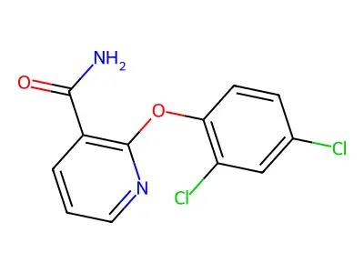 2-(2,4-Dichlorophenoxy)-3-pyridinecarboxamide structure