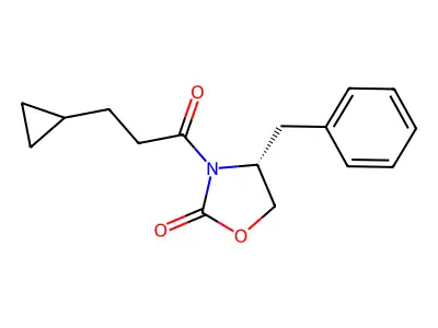 (R)-4-benzyl-3-(3-cyclopropylpropanoyl)oxazolidin-2-one structure