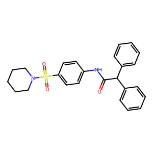 2,2-diphenyl-N-[4-(1-piperidinylsulfonyl)phenyl]acetamide structure