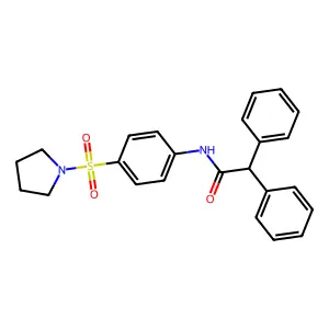 2,2-diphenyl-N-(4-(pyrrolidin-1-ylsulfonyl)phenyl)acetamide structure
