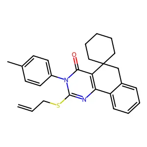 3-(4-methylphenyl)-2-prop-2-enylsulfanylspiro[6H-benzo[h]quinazoline-5,1'-cyclohexane]-4-one structure