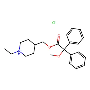 (1-Ethylpiperidin-4-yl)methyl methoxy(diphenyl)acetate--hydrogen chloride (1/1) structure