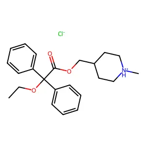 (1-Methylpiperidin-4-yl)methyl ethoxy(diphenyl)acetate--hydrogen chloride (1/1) structure