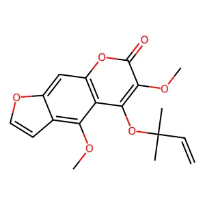 7H-Furo[3,2-g][1]benzopyran-7-one, 5-[(1,1-dimethylallyl)oxy]-4,6-dimethoxy- structure