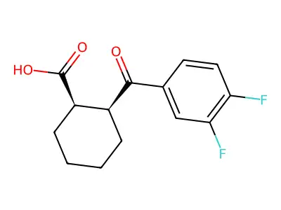 2-(3,4-difluorobenzoyl)cyclohexane-1-carboxylic Acid structure