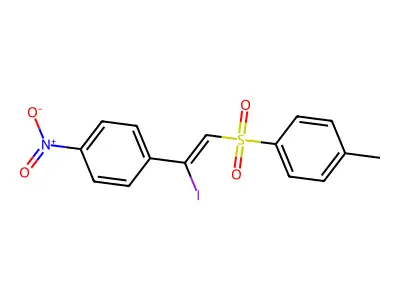 1-[(Z)-2-iodo-2-(4-nitrophenyl)ethenyl]sulfonyl-4-methylbenzene structure