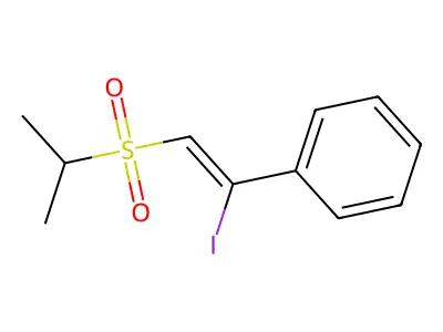 [(Z)-1-iodo-2-propan-2-ylsulfonylethenyl]benzene structure