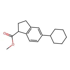 1-Indancarboxylic acid, 5-cyclohexyl-, methyl ester, (+-)- structure