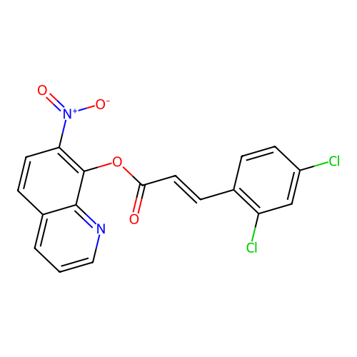 Cinnamic acid, 2,4-dichloro-, 7-nitro-8-quinolyl ester structure