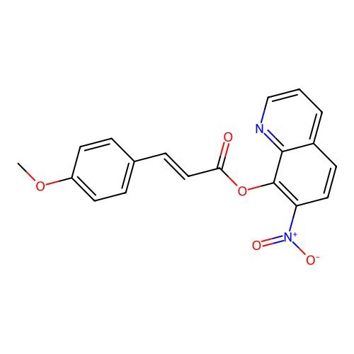 Cinnamic acid, p-methoxy-, 7-nitro-8-quinolyl ester structure