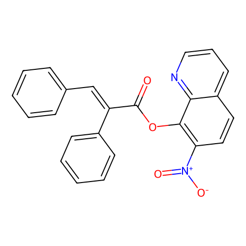 Benzeneacetic acid, alpha-(phenylmethylene)-, 7-nitro-8-quinolinyl ester structure
