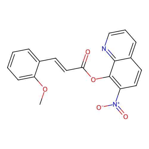Cinnamic acid, o-methoxy-, 7-nitro-8-quinolyl ester structure