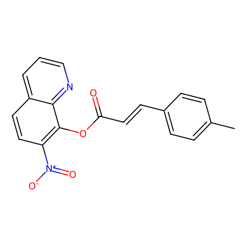 Cinnamic acid, p-methyl-, 7-nitro-8-quinolyl ester structure
