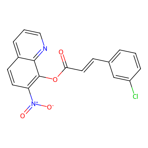 Cinnamic acid, m-chloro-, 7-nitro-8-quinolyl ester structure