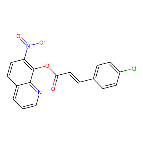 Cinnamic acid, p-chloro-, 7-nitro-8-quinolyl ester structure