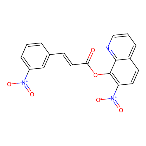 2-Propenoic acid, 3-(3-nitrophenyl)-, 7-nitro-8-quinolinyl ester structure