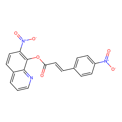 2-Propenoic acid, 3-(4-nitrophenyl)-, 7-nitro-8-quinolinyl ester structure