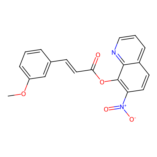 Cinnamic acid, m-methoxy-, 7-nitro-8-quinolyl ester structure