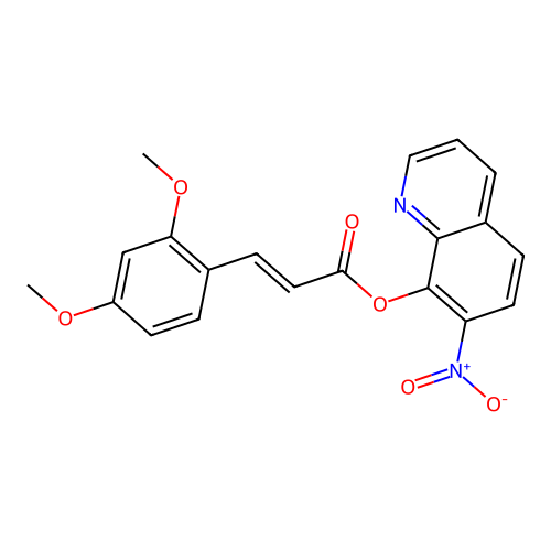 2-Propenoic acid, 3-(2,4-dimethoxyphenyl)-, 7-nitro-8-quinolinyl ester structure