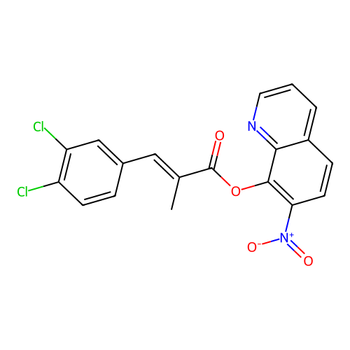 Cinnamic acid, 3,4-dichloro-alpha-methyl-, 7-nitro-8-quinolyl ester structure