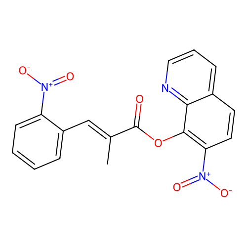 Cinnamic acid, alpha-methyl-o-nitro-, 7-nitro-8-quinolyl ester structure