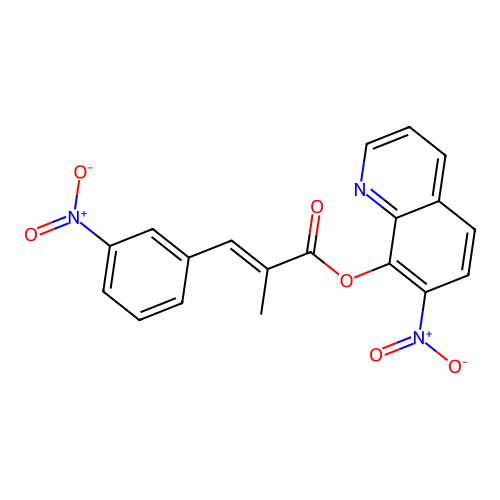 2-Propenoic acid, 2-methyl-3-(3-nitrophenyl)-, 7-nitro-8-quinolinyl ester structure