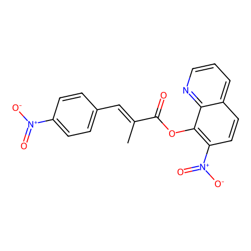 Cinnamic acid, alpha-methyl-p-nitro-, 7-nitro-8-quinolyl ester structure