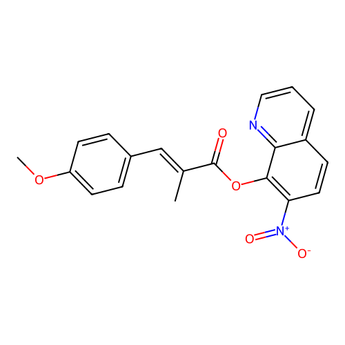 Cinnamic acid, p-methoxy-alpha-methyl-, 7-nitro-8-quinolyl ester structure