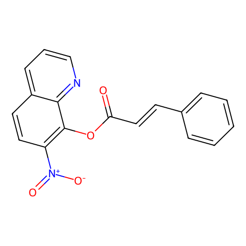 2-Propenoic acid, 3-phenyl-, 7-nitro-8-quinolinyl ester structure