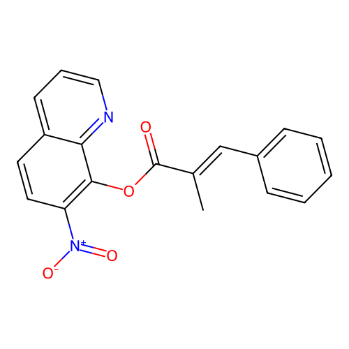 Cinnamic acid, alpha-methyl-, 7-nitro-8-quinolyl ester structure
