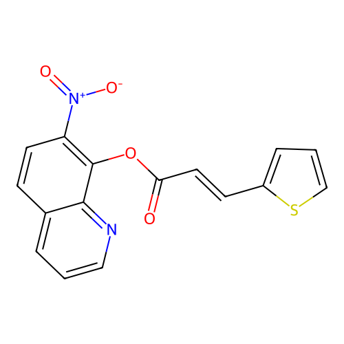 2-Propenoic acid, 3-(2-thienyl)-, 7-nitro-8-quinolinyl ester structure