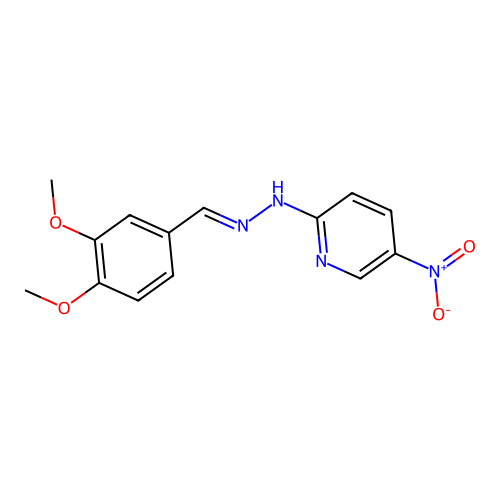 N-[(E)-(3,4-dimethoxyphenyl)methylideneamino]-5-nitropyridin-2-amine structure