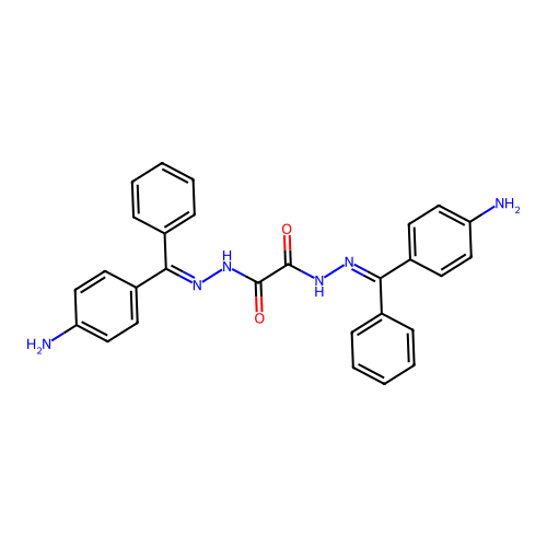 N,N'-bis[(E)-[(4-aminophenyl)-phenylmethylidene]amino]oxamide structure