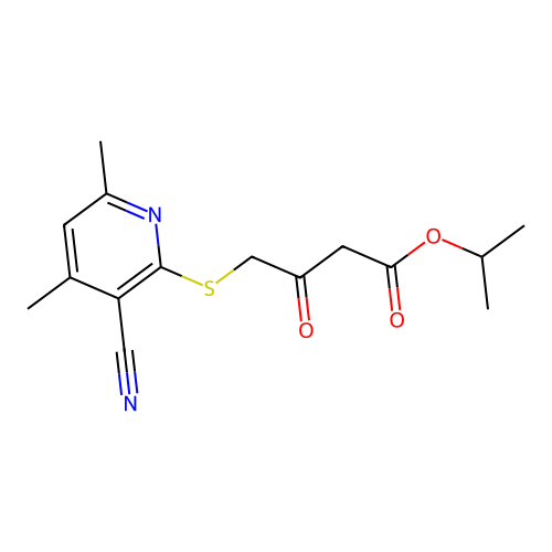 4-[(3-Cyano-4,6-dimethyl-2-pyridinyl)thio]-3-oxobutanoic acid propan-2-yl ester structure