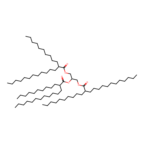 Propane-1,2,3-triyl tris(2-decyltetradecanoate) structure