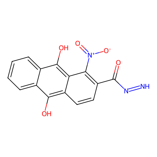 1-Nitro-9,10-dioxo-9,10-dihydroanthracene-2-carbohydrazide structure