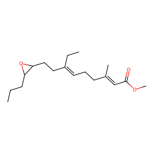 2,6-Nonadienoic acid, 7-ethyl-3-methyl-9-(3-propyloxiranyl)-, methyl ester structure