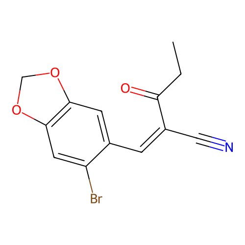 2-[(6-Bromo-1,3-benzodioxol-5-yl)methylidene]-3-oxopentanenitrile structure