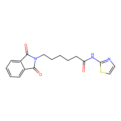 6-(1,3-dioxo-1,3-dihydro-2H-isoindol-2-yl)-N-(1,3-thiazol-2-yl)hexanamide structure