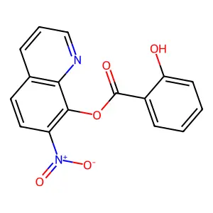 Salicylic acid, 7-nitro-8-quinolyl ester structure