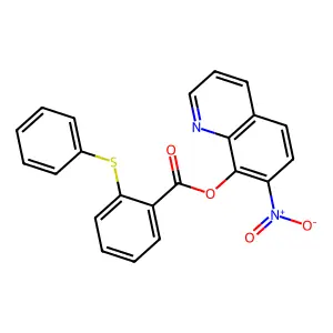 Benzoic acid, 2-(phenylthio)-, 7-nitro-8-quinolinyl ester structure