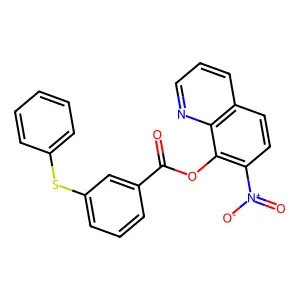 Benzoic acid, 3-(phenylthio)-, 7-nitro-8-quinolinyl ester structure
