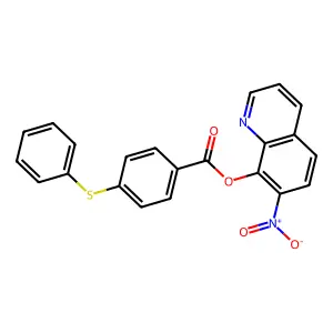 Benzoic acid, 4-(phenylthio)-, 7-nitro-8-quinolinyl ester structure