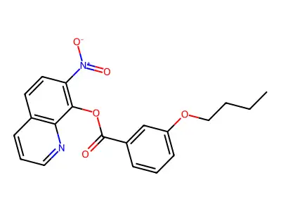间丁氧基苯甲酸7-硝基-8-喹啉酯 structure