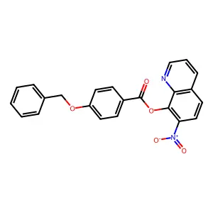Benzoic acid, 4-(phenylmethoxy)-, 7-nitro-8-quinolinyl ester structure