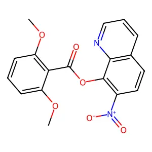 Benzoic acid, 2,6-dimethoxy-, 7-nitro-8-quinolinyl ester structure
