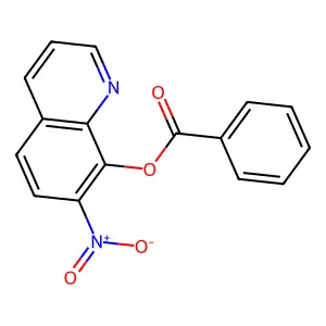 8-Quinolinol, 7-nitro-, benzoate (ester) structure