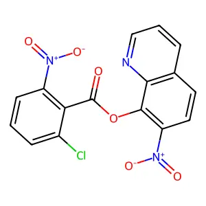 Benzoic acid, 2-chloro-6-nitro-, 7-nitro-8-quinolinyl ester structure